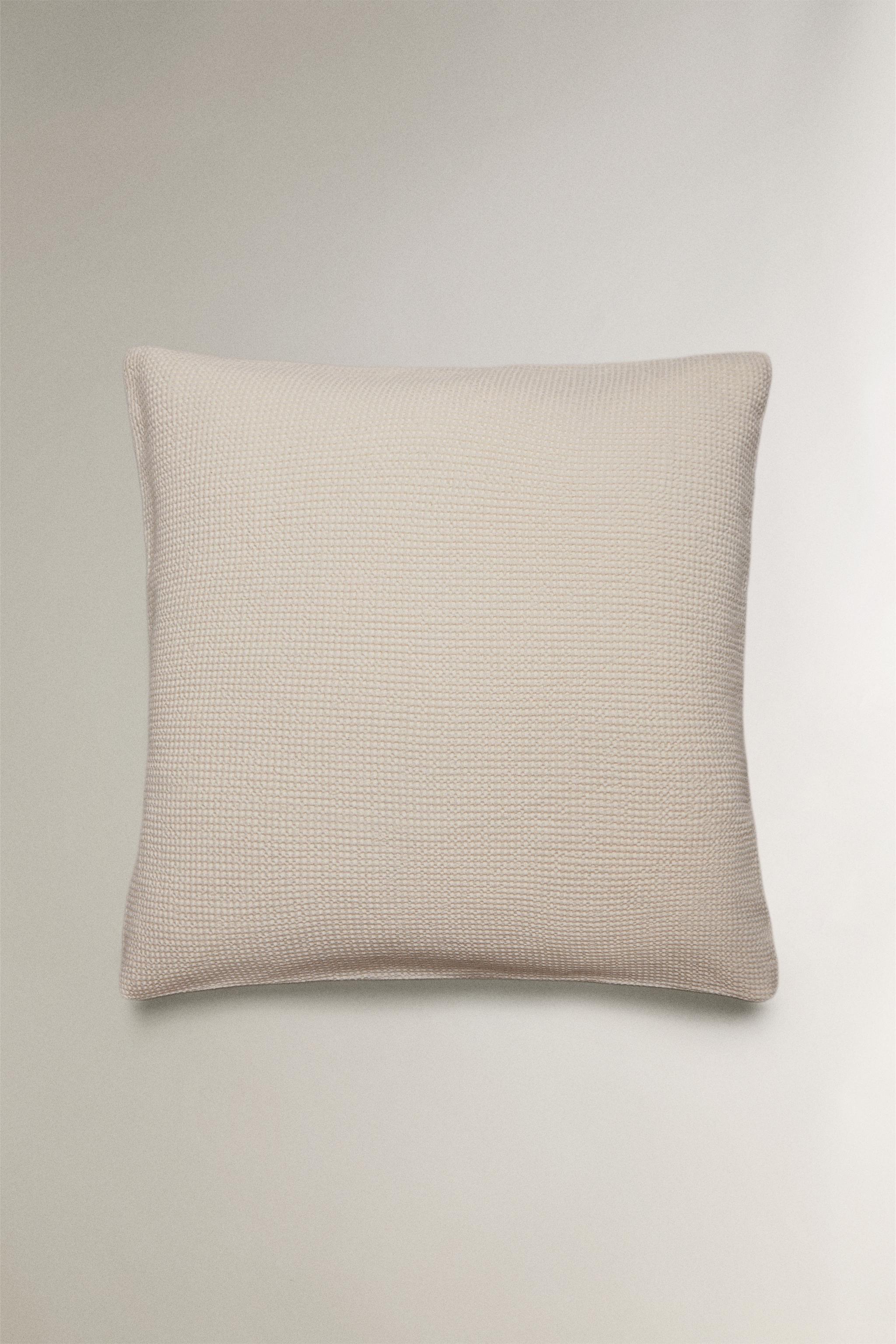 MINI WAFFLE-KNIT COTTON PILLOWCASE